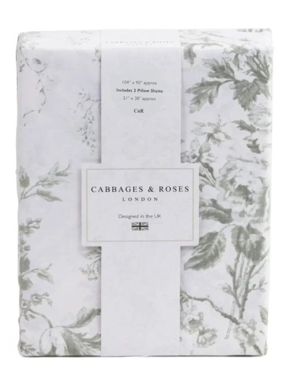 CABBAGES & ROSES 200tc Cabbages & Roses Sage Duvet Set